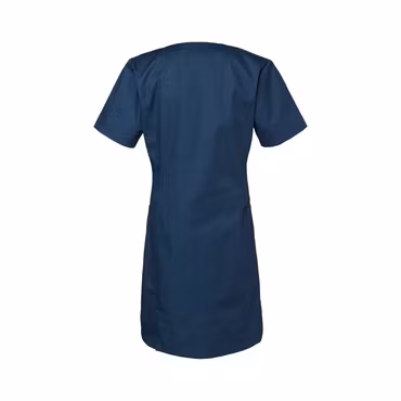 Blåmelerad vårdklänning med fickor och slits för dam | South West