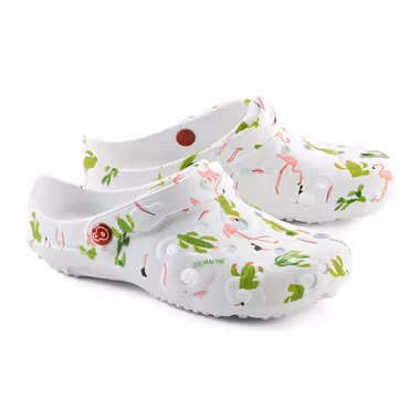 Damsko med tryck och vikbar hälrem | Schu’zz