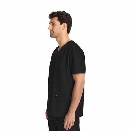 Svart unisex vårdtopp med V-ringning i polyester | Cherokee