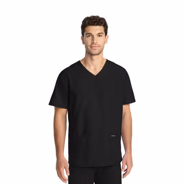 Svart unisex vårdtopp med V-ringning i polyester | Cherokee
