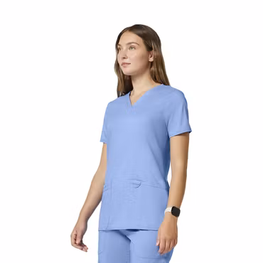 Vårdtopp med V-ringning och stretch | Cherokee