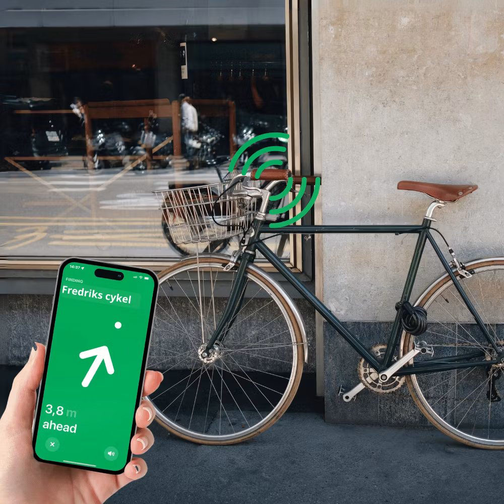 Sykkelbjelle med innebygd sporing