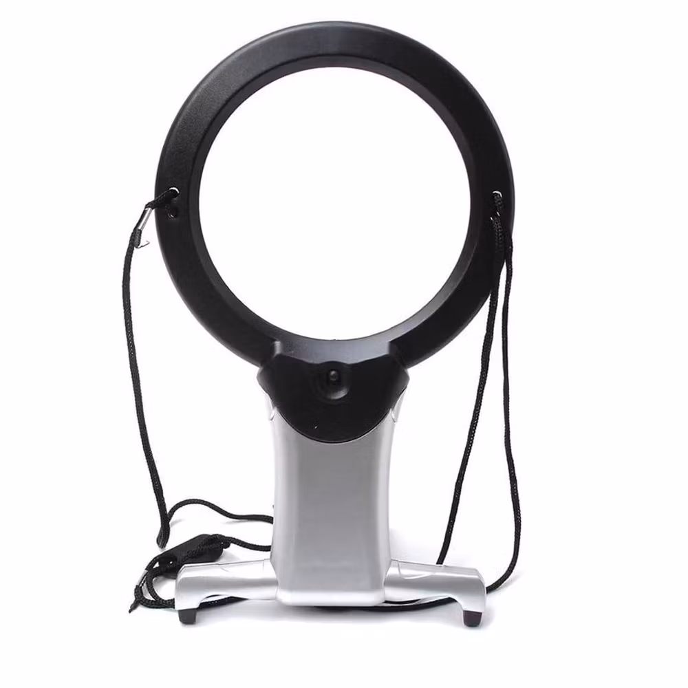 Forstørrelsesglass – stativ og LED–lys