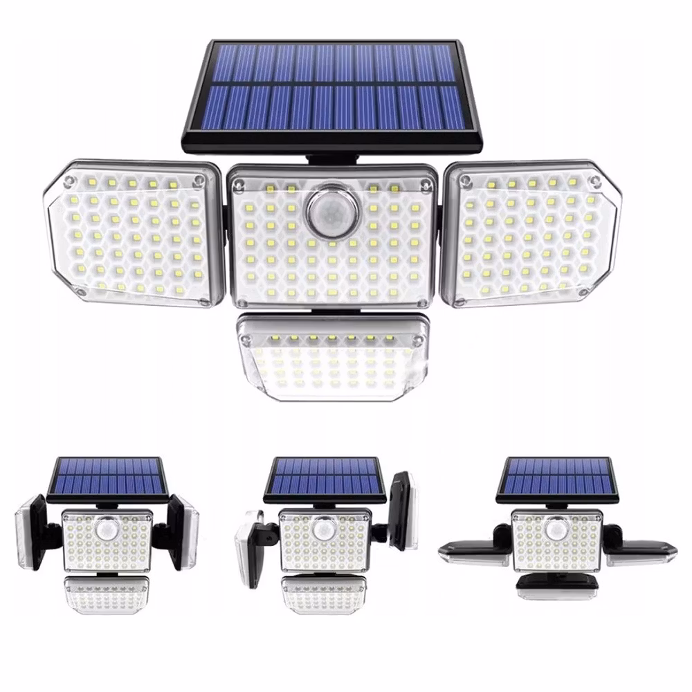 Lyskaster med bevegelsessensor og solceller – 181 LED