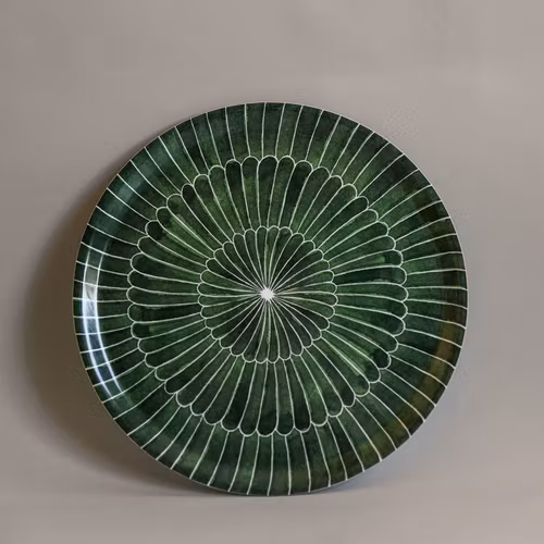 Selma bricka fjäder grön Ø 38 cm