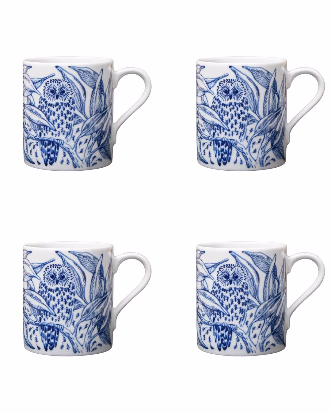 2:a-sortering 4-pack Owls at night mugg blå 35 cl