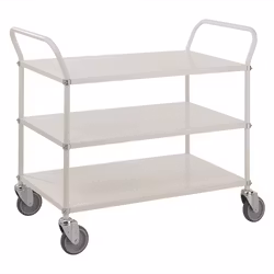 Hyllvagn  1070x585x940mm, 250kg, Vit, broms, KM4148B