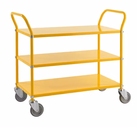 Rullbord 3 plan, 1080x480x940mm, 250kg, gul, broms, KM5106B
