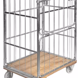 Rullcontainer träbotten, 845x630x1390mm, 500kg, broms, KM88B