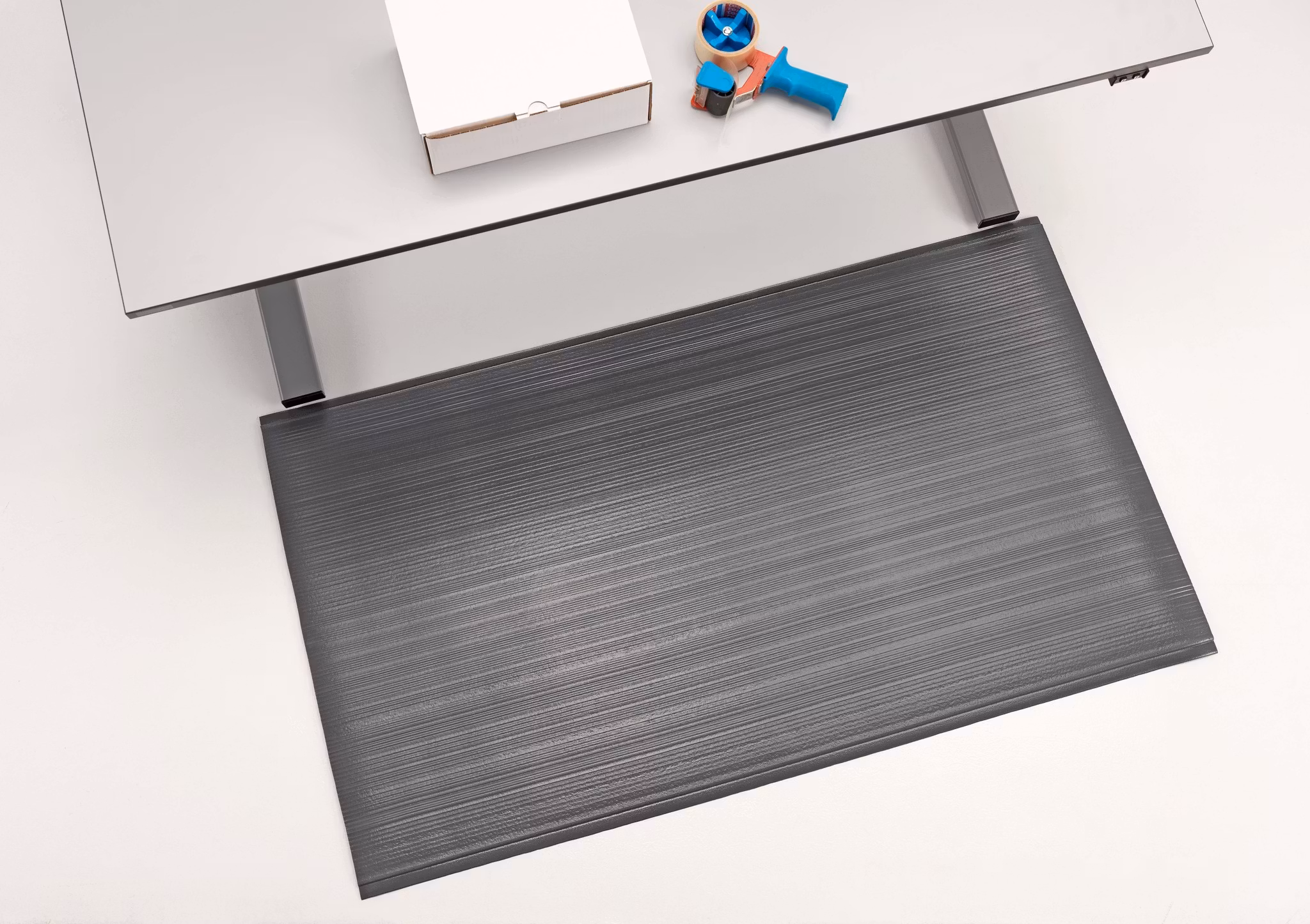 Arbetsplatsmatta Senso Ribb Plus, bredd 60 cm, grå, hel rulle 18,3 m