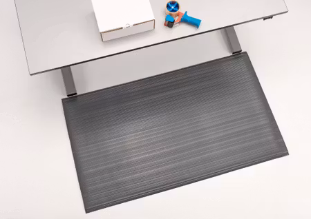 Arbetsplatsmatta Senso Ribb Plus, bredd 90 cm, grå, per löpmeter