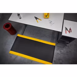 Arbetsplatsmatta Senso Coin, bredd 1,20 m, svart / gul, per löpmeter