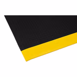 Arbetsplatsmatta Senso Coin, bredd 60 cm, svart / gul, hel rulle 18,3 m