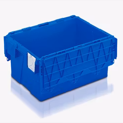 Plastlåda med lock 600x400x400mm, 70 liter