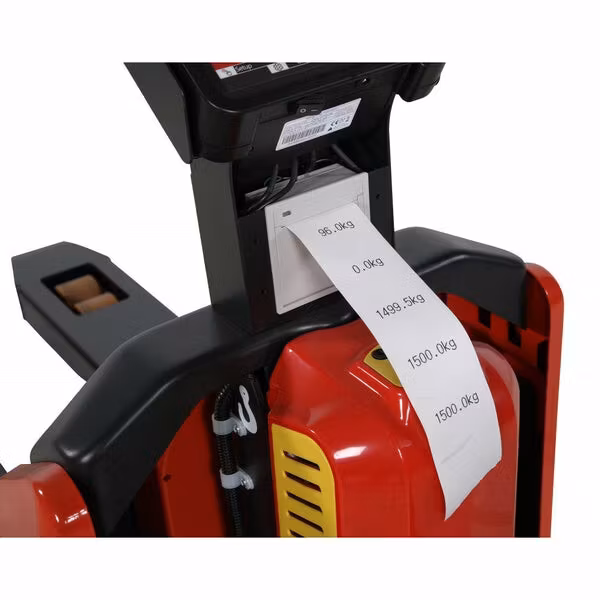 Motorlyftvagn med våg 1500kg, 540 x 1150mm, boggi/poly, 1415045217