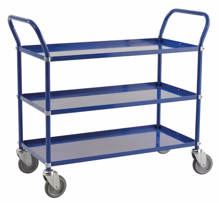 Hyllvagn 1070x585x940mm, 250kg, Blå, broms,  KM4148-BB