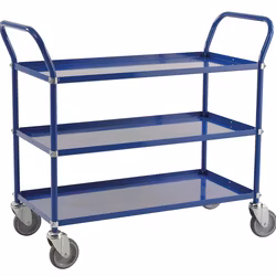 Hyllvagn 1070x585x940mm, 250kg, Blå, broms,  KM4148-BB