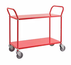 Rullvagn 2 plan, 1080x480x940mm, 250kg, Röd, broms,  KM7105B