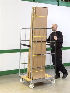 Rullcontainer träbotten, 800x710x1600mm, 400kg, broms, KM84B