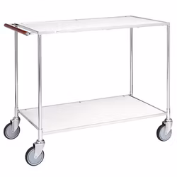 Bordsvagn 2 plan, 1080x580x870mm, 200kg,  Vit / Elförzinkad, KM30780-6