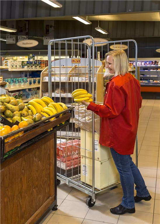 Rullcontainer 3 sidor, 720x800x1800mm, broms, KM72801803B