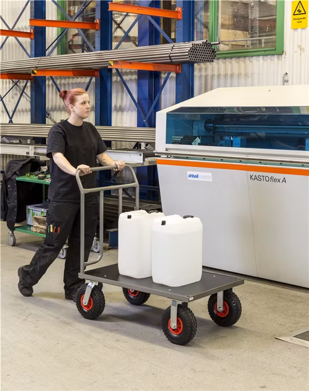 Plattformsvagn 500kg, 1274x700x1000 mm, broms, KM7731-5B