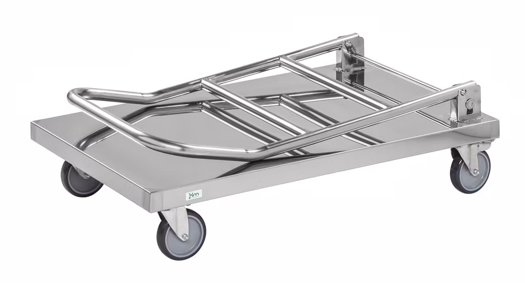Plattformsvagn 830x530x940mm, 100kg, Rostfri, broms, KM60360