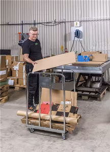 Wellpappvagn 530x630x1000 mm, 150kg, elförzinkad, KM53631002