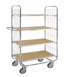 Hyllvagn ESD, 1395x470x1590 mm, broms, KM8000-4XL-ESDB