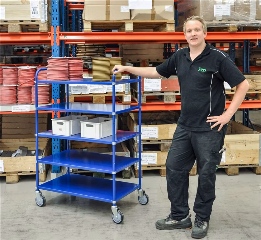 Vit Hyllvagn 980x585x1445mm,  250kg, KM4124