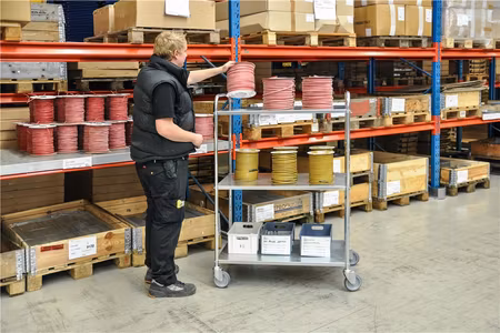 Vit Hyllvagn 980x585x1445mm, 250kg,  broms, KM4123B