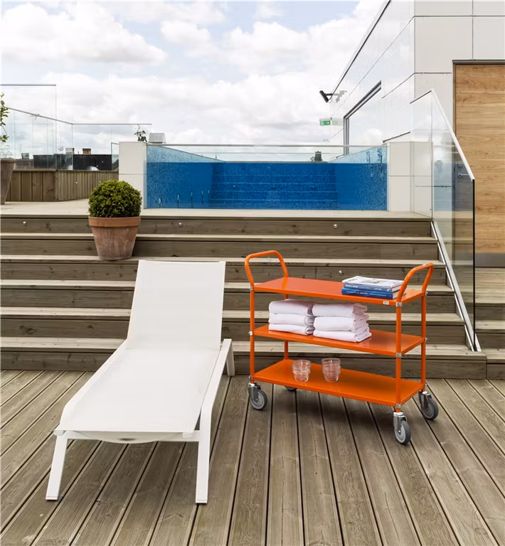 Vit rullvagn 3 plan 1080x480x940mm, 250kg, KM4106