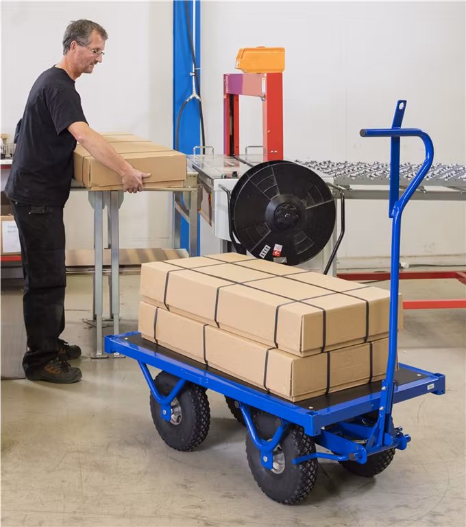 Flakvagn 1200x690x397 mm, luftgummihjul, KM330120