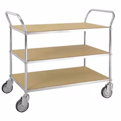 Bordsvagn 3 plan 1070x585x940mm 250kg, broms, KM4148-ESDB