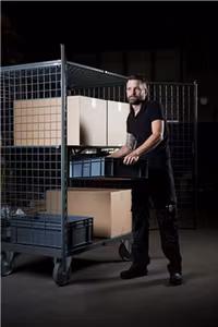 Säkerhetsvagn  1332x821x1765mm, 500kg, broms, KMAS-1-ERGO