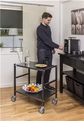 Rullbord 2 plan, 150 kg, antracitgrå, broms, KM8100B