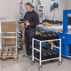 Rullbord 2 plan, 150 kg, elförzinkad, broms, KM4100-EB