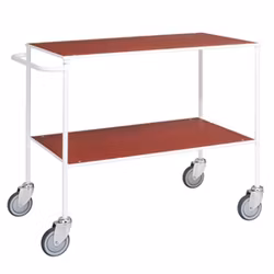 Bordsvagn 2 plan, röd / vit, 150 kg, bromsad, KM171-1B