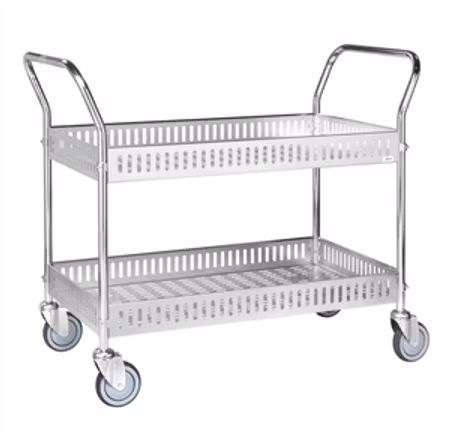 Bordsvagn 2 plan med sarg, 250 kg, elförzinkad, KM4893-GB