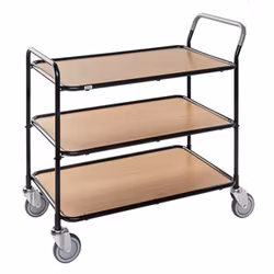 Bordsvagn 3 plan, 250 kg, Bok / Svart, KM30773-SBO