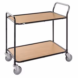 Bordsvagn 2 plan, 125 kg, bok/svart, KM30770-SBO