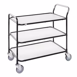 Bordsvagn 3 plan, 250 kg, svart/vit, KM30773-S6