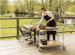 Bordsvagn 2 plan, 125 kg, vit laminatskiva, KM30770-6