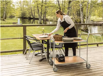 Bordsvagn 2 plan, 125 kg, vit laminatskiva, KM30770-6