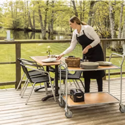 Bordsvagn 2 plan, 125 kg, vit laminatskiva, KM30770-6