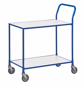 Bordsvagn vit laminatskiva,  150kg, bromsad, KM3730-6B