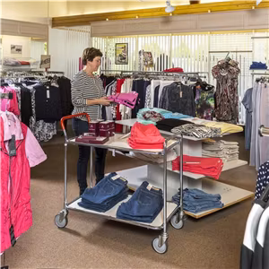 Bordsvagn 2 plan, 125 kg, vit laminatskiva, KM30770-6