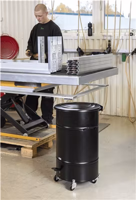 Avfallstunna 70L med pedal, galvaniserad, KM70GF