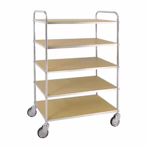 Hyllvagn 5 plan, 980x585x1445mm , broms, KM4124-ESDB