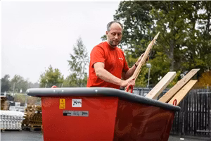 Avfallsvagn 400 Liter,  400 kg, luftgummihjul, KM400LG